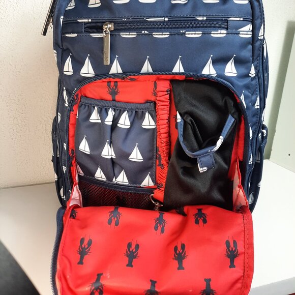 Jujube Diaper Bag Backpack Shoulder Bag Sailboat with Lobster Interior GUC READ - Picture 4 of 12